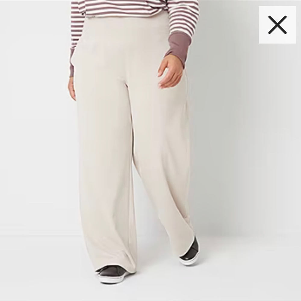 Stylus-Plus Womens High Rise Wide Leg Pull-On Pants, Scuba fabric!
